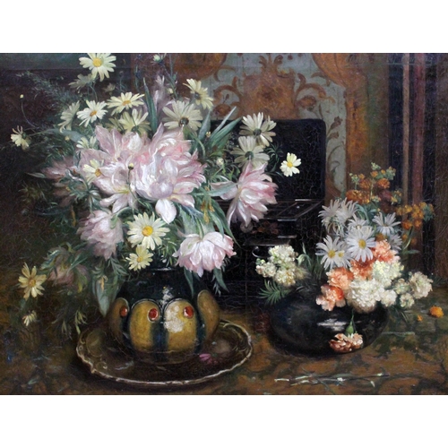 88 - Clothildis Van Der Ouderaa (Dutch 19th century), still life, oil on canvas, 91cm x 70cm, signed uppe... 