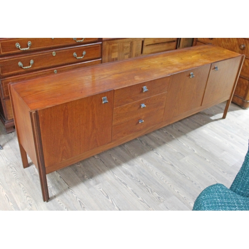 91 - A Danish style teak side circa 1960s by Beithcraft with sycamore lined ineterior and leather and bra... 