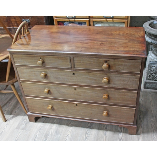 92 - A Georgian mahogany chest of drawers, width 109cm, depth 56cm & height 85cm.