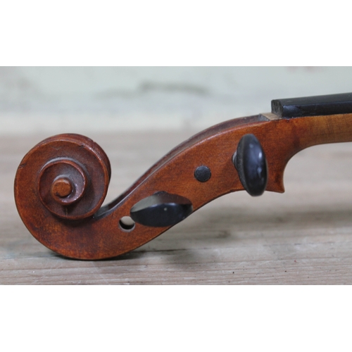 98 - A French violin circa 1900, labelled Phebe, length of back 37.5cm.