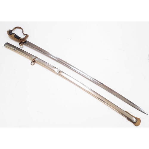 516 - A Turkish WWI infantry officers sword and scabbard, total length 95cm