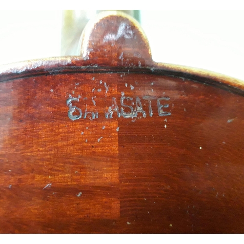 385 - A late 19th violin bearing interior label 'Antonius Stradivarius Cremonensis Faciebat Anno 1777 Made... 