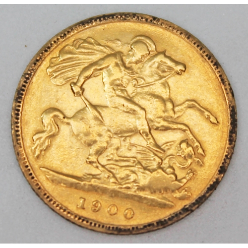 221 - Victoria 1900 half sovereign.