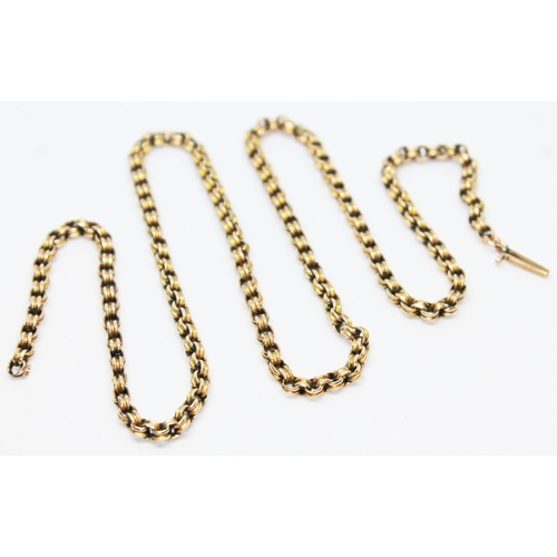 239 - A late Victorian/Edwardian 9ct gold chain, labelled '9c', wt. 8.8g, length 45cm.