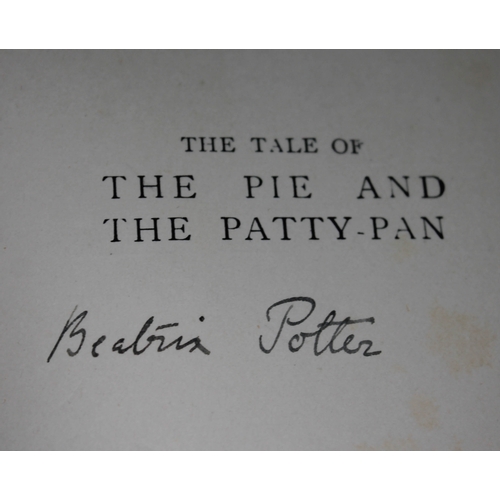 431 - Beatrix Potter, The Tale of the Pie and the Patty Pan, signed in black ink to title page, Warne & Co... 