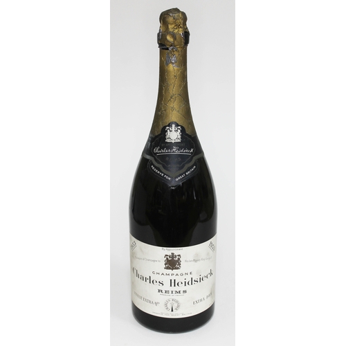 432 - Charles Heidsieck Reims Champagne 1953, magnum, level 2.5cm from bottom when tipped upside down, wea... 