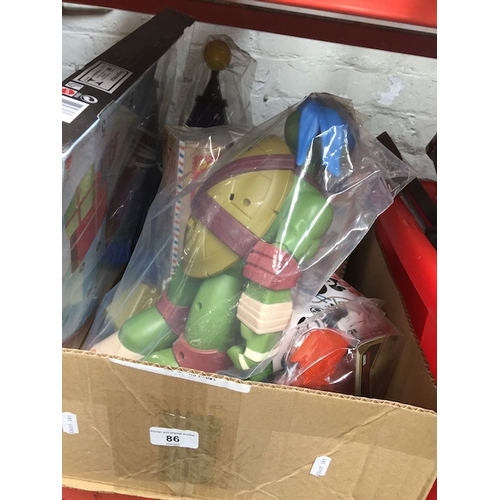 86 - A quantity of children's toys including remote control Turtles