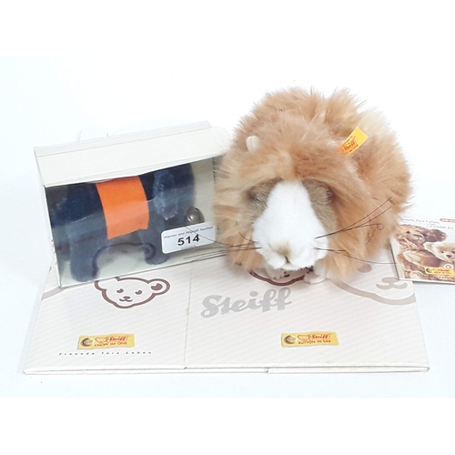 514 - A Steiff 'Ginny' guinea pig 18cm no. 071911 together with a Steiff Elephant Blue 9cm Club Gift 2007,... 