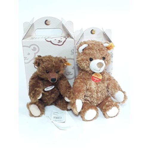 525 - Two Steiff bears numbers 004865 and 022791, each with ear tag, labels and boxes.