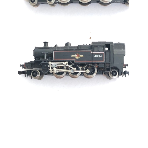 364 - Hornby Minitrix N-Gauge boxed models to include N. 203 & N. 205 locos with tenders, fifteen boxed ca... 