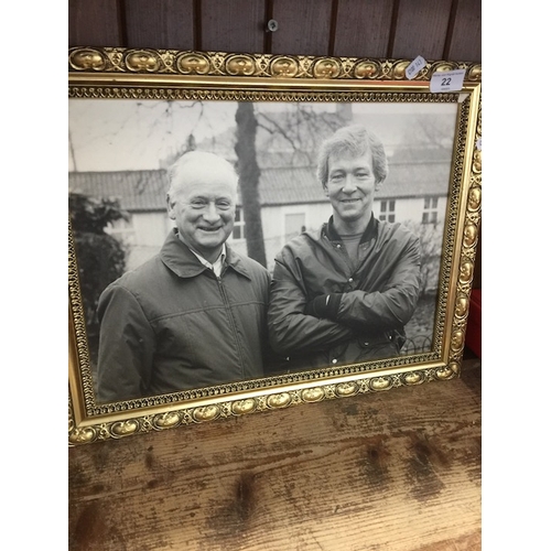 22 - A  photograph of Sir Tom Finney together with Tom Benson (The Marathon Man), signed on verso