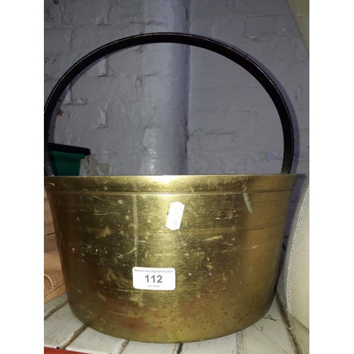 112 - A brass jam pan