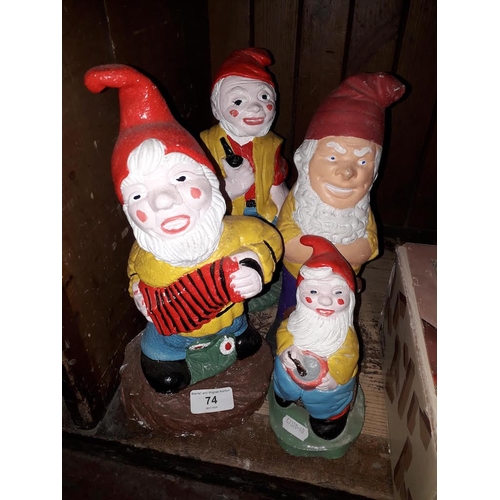 74 - 4 garden gnomes