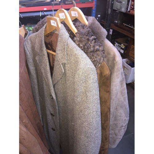 145 - 2 sheepskin coats and a wool ladies jacket.