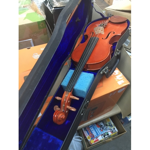 148 - A violin and bow in hard case