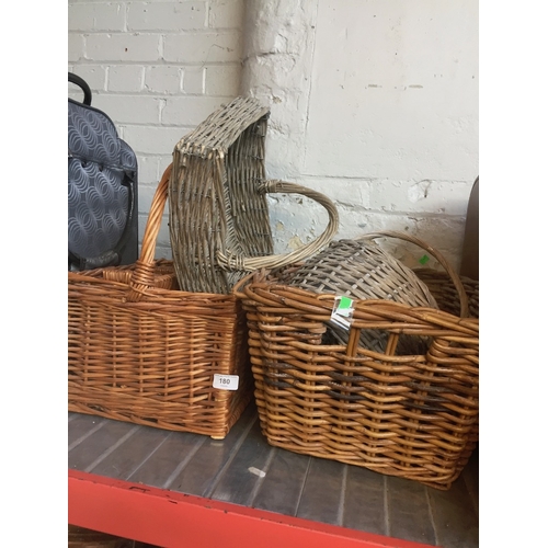 180 - A quantity of wicker baskets