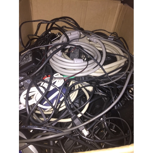 191 - Box of computer cables /phone chargers etc