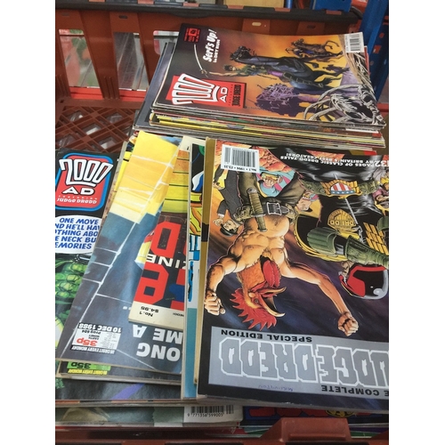 316 - A box of Judge Dredd, 2000AD and some Marvel comics etc