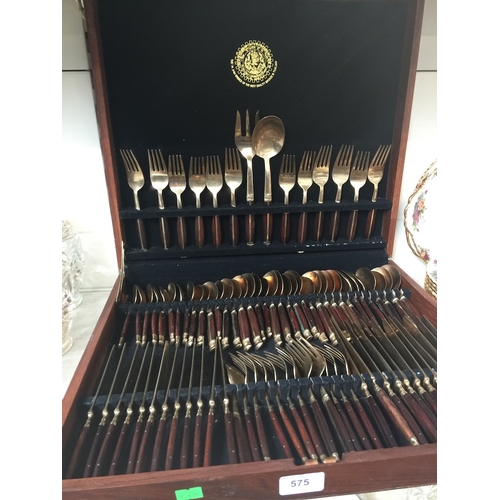 575 - A canteen of Thai bronze cutlery