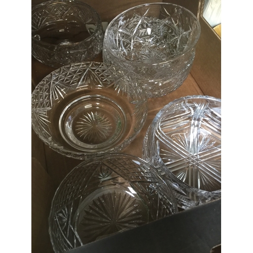 593 - 6 large crystal bowls