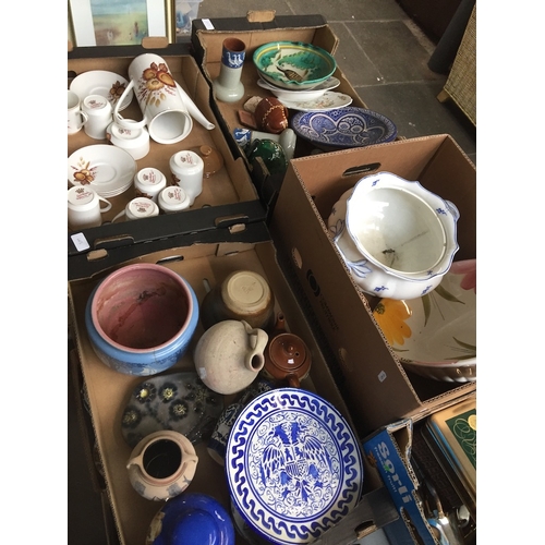 603 - 4 boxes of assorted pottery