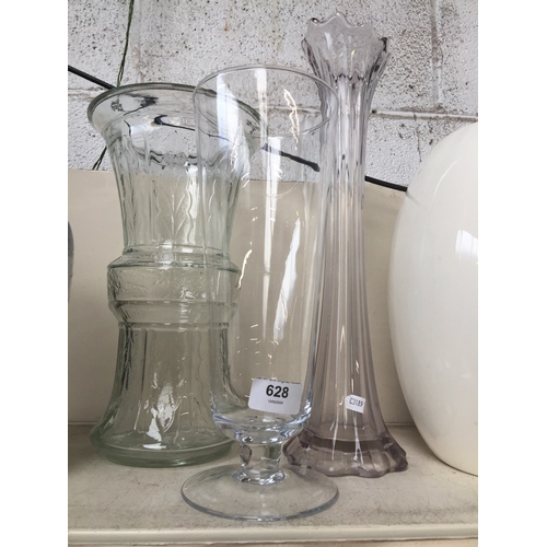 628 - Three glass vases