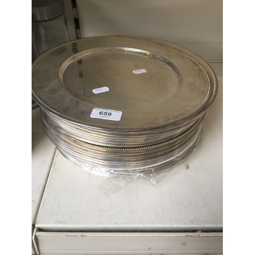 659 - 23 silver style platters