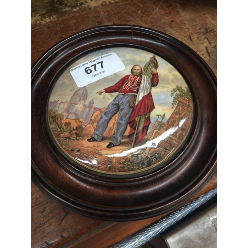 677 - Victorian transfer print pot lid