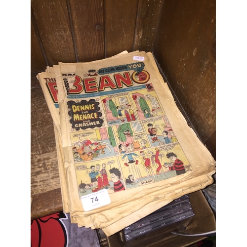 74 - A collection of Beano comics.