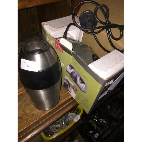 78 - A coffee bean grinder and an electric knife sharpener