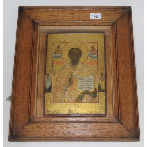 338 - A 19th century orthodox icon19cm x 26cm, glazed and framed.