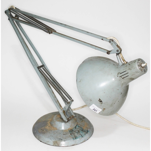 341 - A large industrial grey anglepoise lamp by Thousand and one lamps, London.