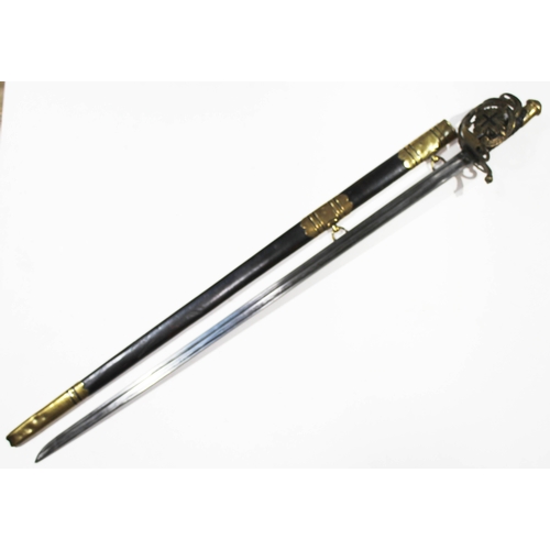 346 - A French Napoleonic Imperial Garde sword and scabbard, possibly reproduction.