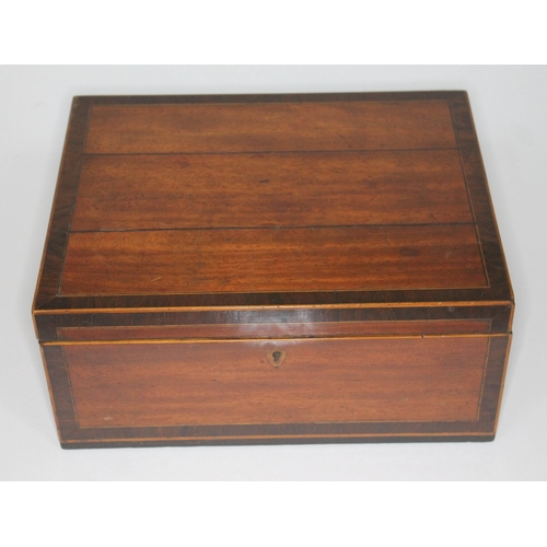 384 - A Georgian mahogany work box, length 30cm.