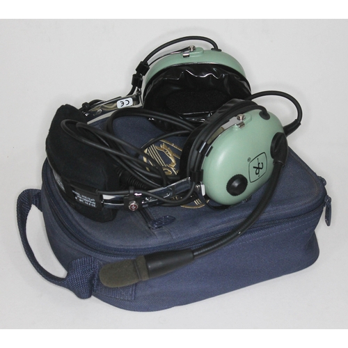 390 - A David Clark H10-13.4 pilot's headset and bag.