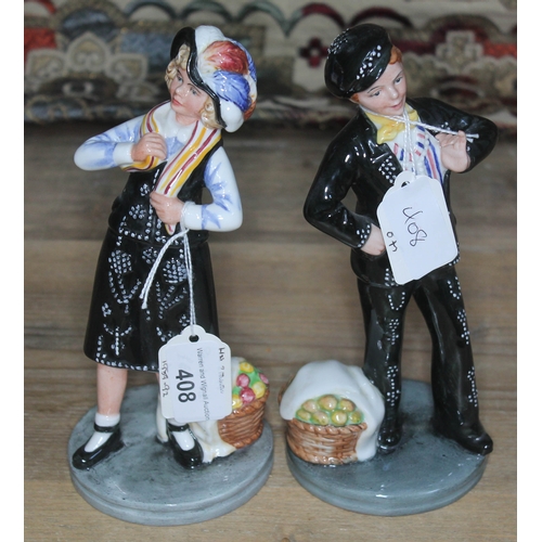 408 - Royal Doulton figurines  Pearly Girl HN 2769 and Pearly Boy HN2767