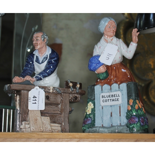 411 - Two Royal Doulton figures - The Carpenter HN 2678, and Thank You HN 2732