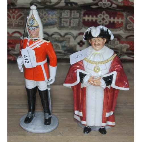 412 - Two Royal Doulton figures - The Mayor HN 2280, and The Lifeguard HN2781