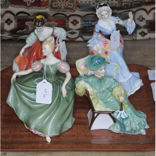 416 - A group of four Royal Doulton figures - Ladies of The British Isles England HN 3627, Michelle HN 223... 