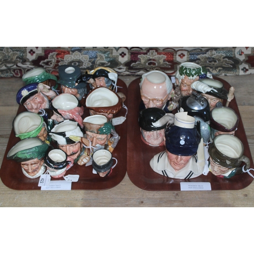 422 - A group of 21 Royal Doulton character jugs including John Shorter, The Hampshire Cricketer, Gone Awa... 