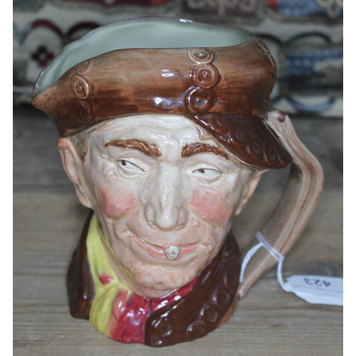 423 - A large Royal Doulton character jug Pearly Boy with brown buttons, a variation of the 'Arry jug