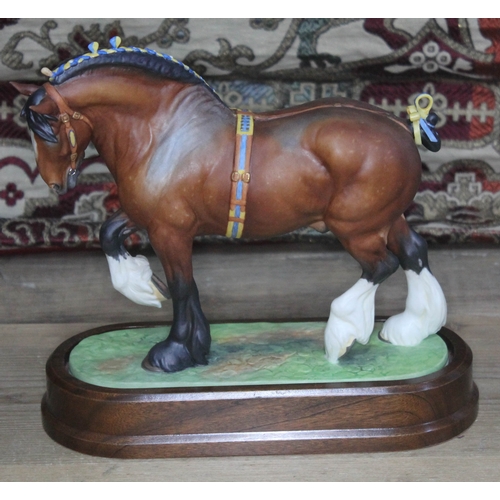 433 - A Ltd Edition Royal Worcester 'Shire Stallion' equestrian figure modelled by Doris Lindner numbered ... 