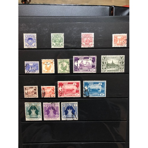 388 - A stamp album, high value far east collection, 55 Hagner Sides,