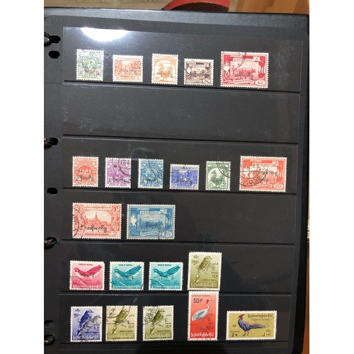 388 - A stamp album, high value far east collection, 55 Hagner Sides,