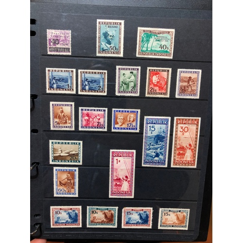 388 - A stamp album, high value far east collection, 55 Hagner Sides,