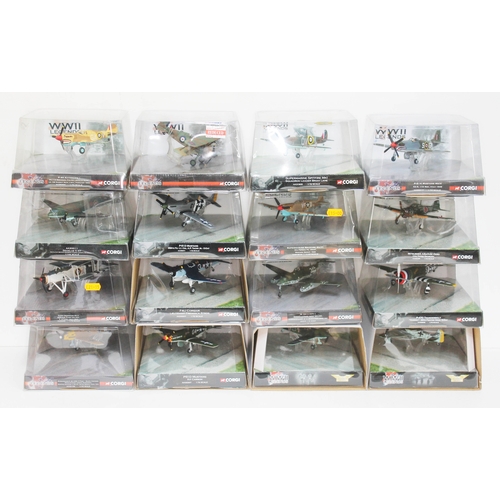 100 - 16x Corgi WWII Legends 1:72 and 1:144 scale die-cast model aeroplanes. UK P&P £20+VAT (combined post... 