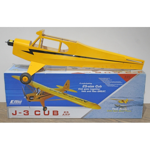 123 - E-flite J-3 Cub 25 ARF RC aeroplane, part built. UK P&P £15+VAT (combined postage calculated post sa... 