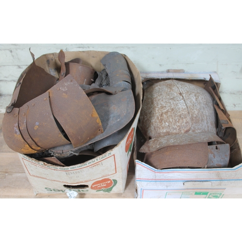 188 - Two boxes of Victorian/Edwardian theatrical armour.