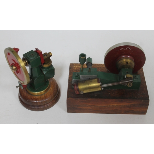 194 - Two scratch built live steam stationary engines, both on wooden bases.