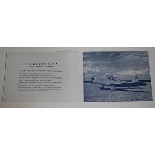 257 - An original sales brochure for the Percial Prentice light aircraft, circa 1950s.